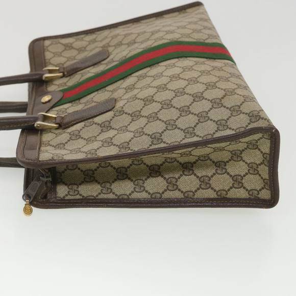 GUCCI GG Canvas Web Sherry Line Hand Bag Beige Red Green 010.378.. Auth am4053 - Picture 4 of 16